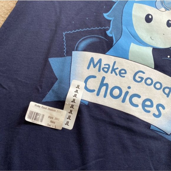 Unstable Unicorns TeeTurtle Juniors L Make Good Choices Adult Graphic Tee - Picture 6 of 12